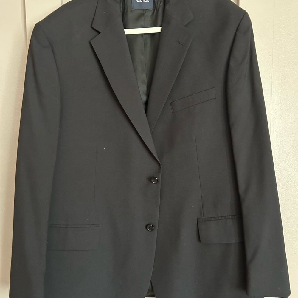 Nautica Men's Classic Black wool  Sport Coat 48R